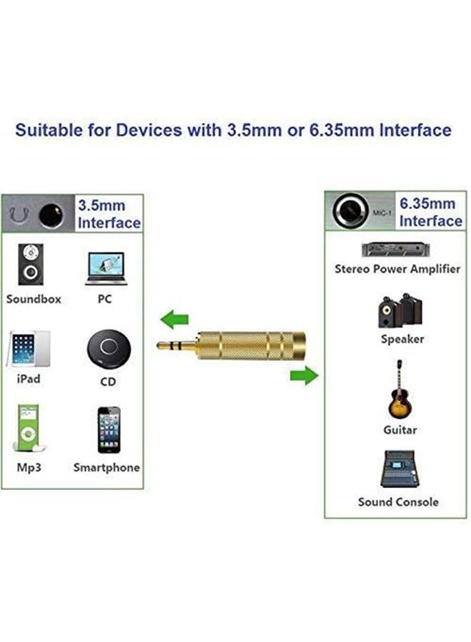 Realfrog Audio Adapter Converters (4-Pack 6.5mm Male to 3.5mm) and (4-Pack 6.35mm Plug to 3.5mm) Female Stereo for Guitar Headphone Amplifiers, Gold  - Image 5