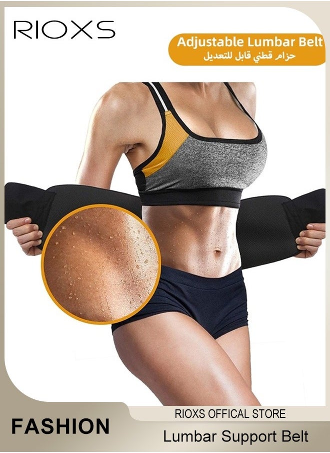 RIOXS Sweat Waist Trainer for Women Low Back Sweat Lumbar Support Belt For Stomach Waist Trimmer Lower Belly Waist Trimmer Belt Sauna Tummy Toner with Sauna Suit Effect  - Image 1
