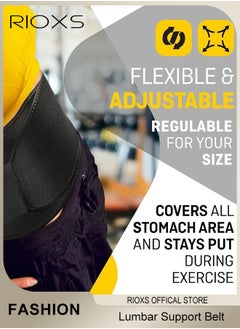RIOXS Sweat Waist Trainer for Women Low Back Sweat Lumbar Support Belt For Stomach Waist Trimmer Lower Belly Waist Trimmer Belt Sauna Tummy Toner with Sauna Suit Effect  - Image 3