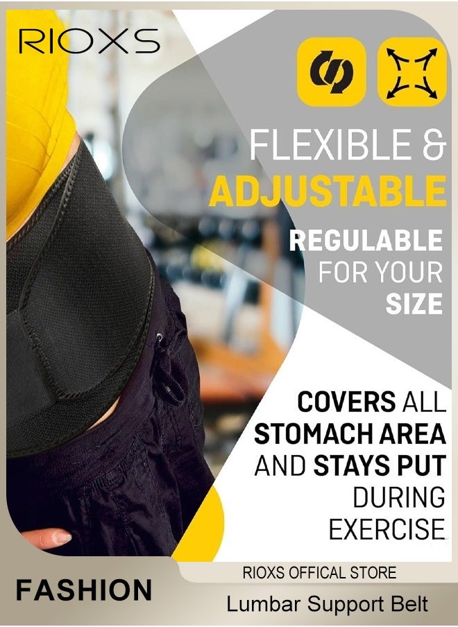 RIOXS Sweat Waist Trainer for Women Low Back Sweat Lumbar Support Belt For Stomach Waist Trimmer Lower Belly Waist Trimmer Belt Sauna Tummy Toner with Sauna Suit Effect  - Image 3