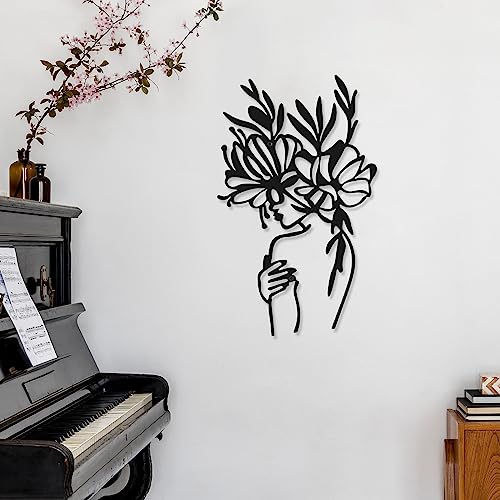 Photect 3 Pcs Metal Wall Art Decor Minimalist Abstract Woman metal Modern Line Drawing Wall Art Decor Female Single Line Home Hanging for Bedroom Kitchen Bathroom Living Room - Image 2