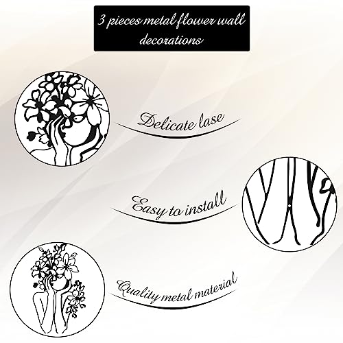 Photect 3 Pcs Metal Wall Art Decor Minimalist Abstract Woman metal Modern Line Drawing Wall Art Decor Female Single Line Home Hanging for Bedroom Kitchen Bathroom Living Room - Image 5