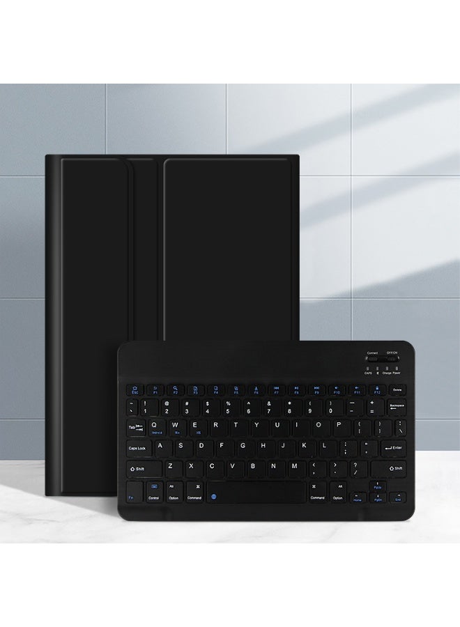 عام غطاء لوحة مفاتيح بلوتوث ثنائي اللغة (عربي/إنجليزي) متوافق مع هواوي ميت باد 11 (2021)، غطاء لوحي جلدي مع لوحة مفاتيح قابلة للفصل - يحول جهازك اللوحي إلى كمبيوتر محمول بكفاءة. - Image 2