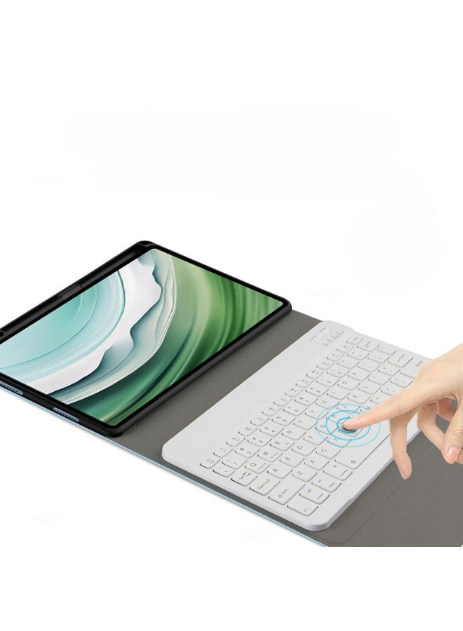 عام غطاء لوحة مفاتيح بلوتوث ثنائي اللغة (عربي/إنجليزي) متوافق مع هواوي ميت باد 11 (2021)، غطاء لوحي جلدي مع لوحة مفاتيح قابلة للفصل - يحول جهازك اللوحي إلى كمبيوتر محمول بكفاءة. - Image 4