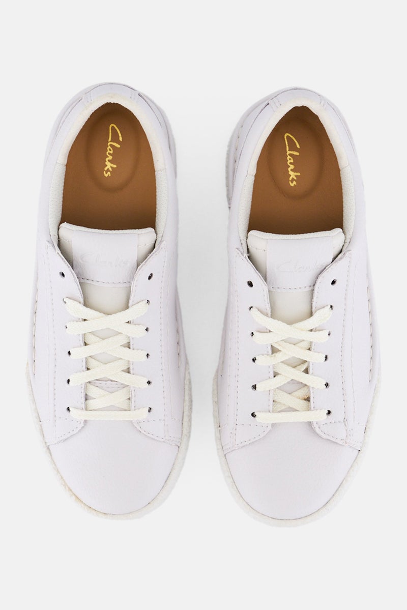 clarks أحذية كاجوال نسائية من كرافتكوب، بيضاء، مزودة بأربطة - Image 4