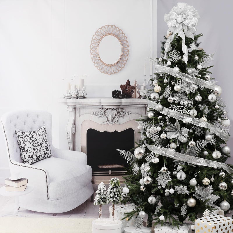 Wironlst Christmas Ball الحلي - 30 بكسل زخارف عيد الميلاد البلاستيكية المضادة للبلاستيك معلقة زخارف الكرة لحفل زفاف شجرة الأشجار (الفضة متعددة الحجم) - Image 4