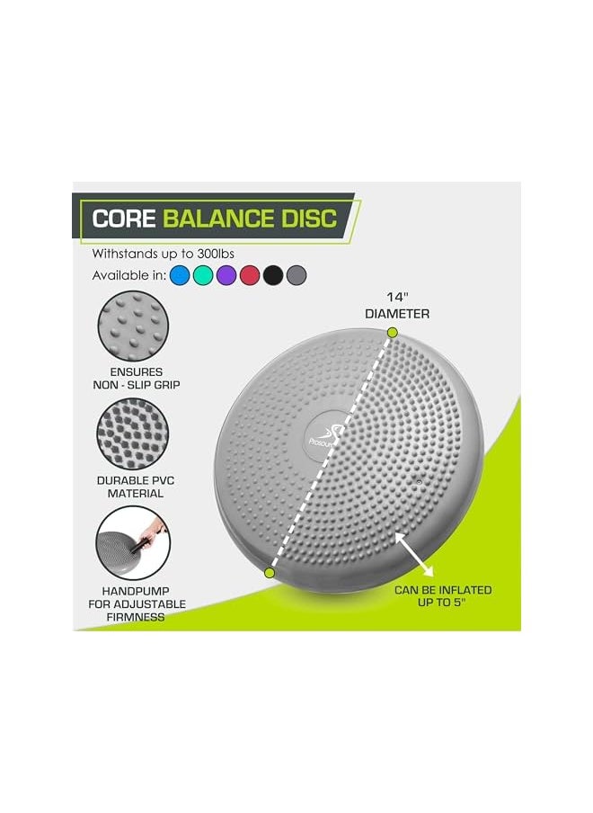 ProSourceFit - Core Balance Disc Trainer, 14” Diameter With Pump For Improving Posture, Fitness, Stability - Image 1