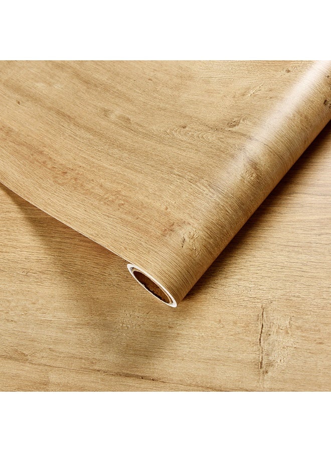 آنا ورق جدران ذاتي اللصق بتصميم خشبي مقاوم للماء والرطوبة والزيوت 40 سم × 10 م للتجديد المنزلي - Image 1