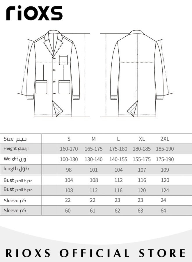 RIOXS Men Scrubs Lab Coat Scrubs Medical Uniform Scrubs Set Medical Scrubs Short Sleeve Coat Scrubs Top For Dental Laboratory  - Image 2