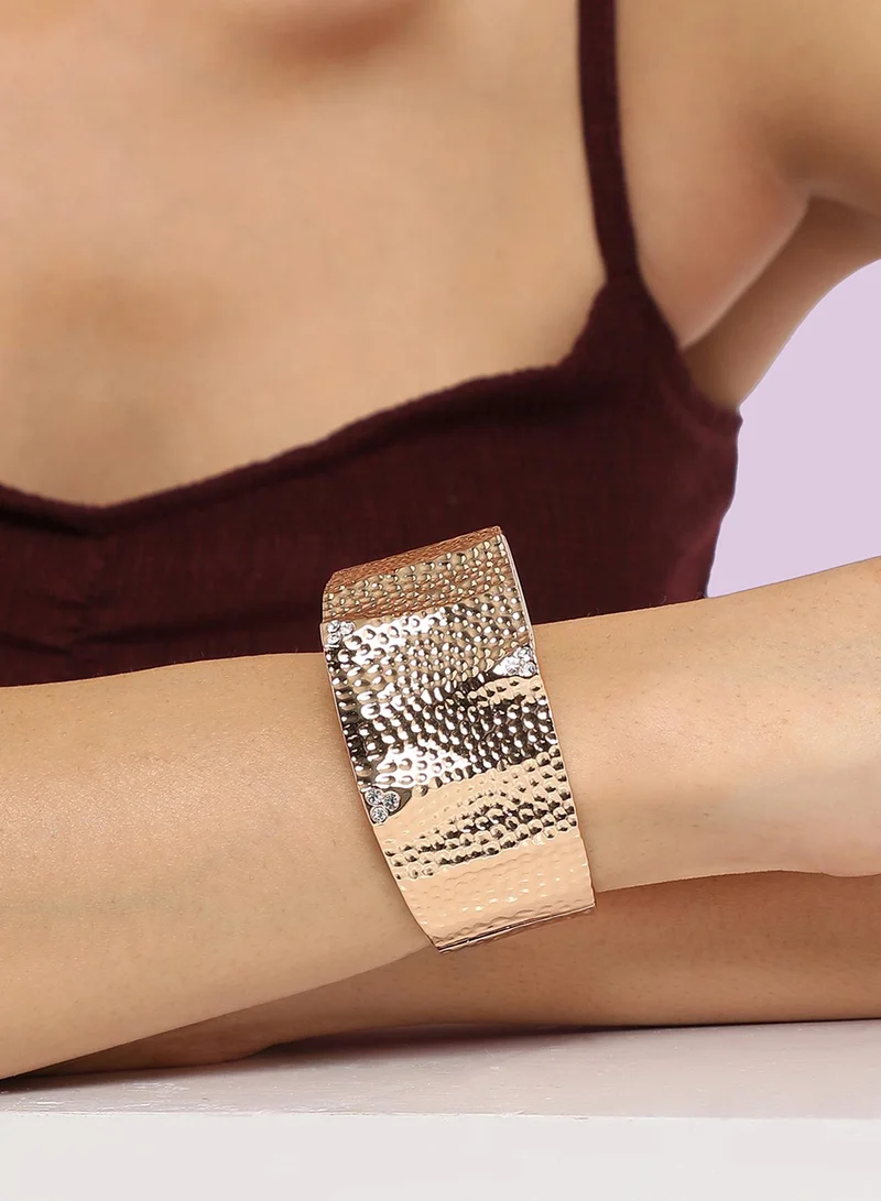 SOHI Dented Cuff Artificial Bracelet Jewellery