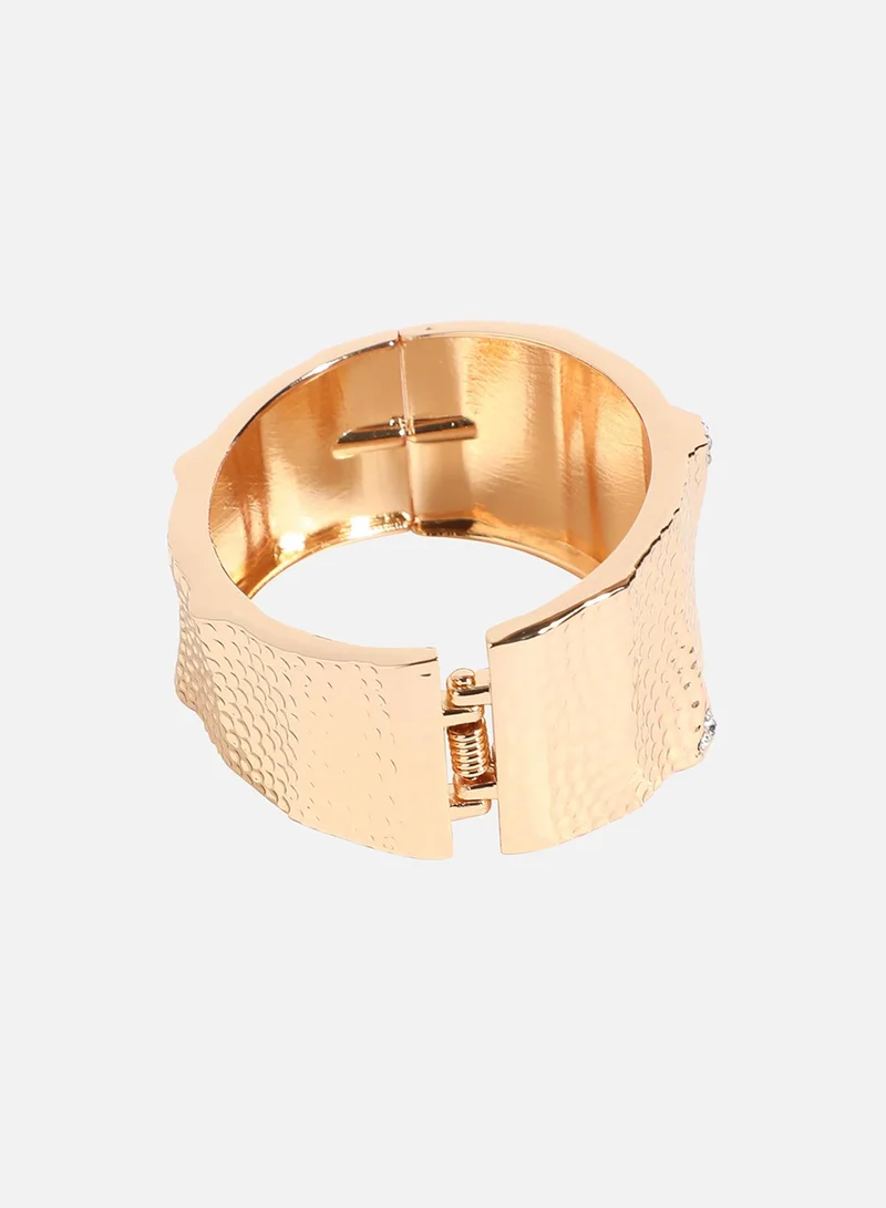SOHI Dented Cuff Artificial Bracelet Jewellery