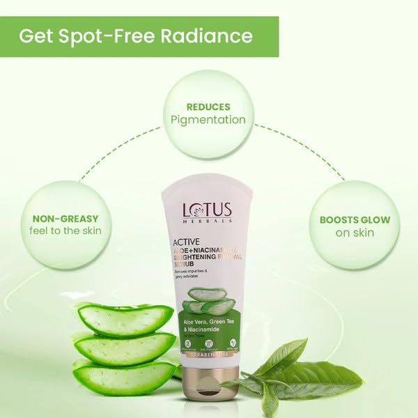 LOTUS HERBALS Lotus Herbals Active Aloe Niacinamide Brightening FACE WASH 100g Scrub 100g Set of 2 - Image 4