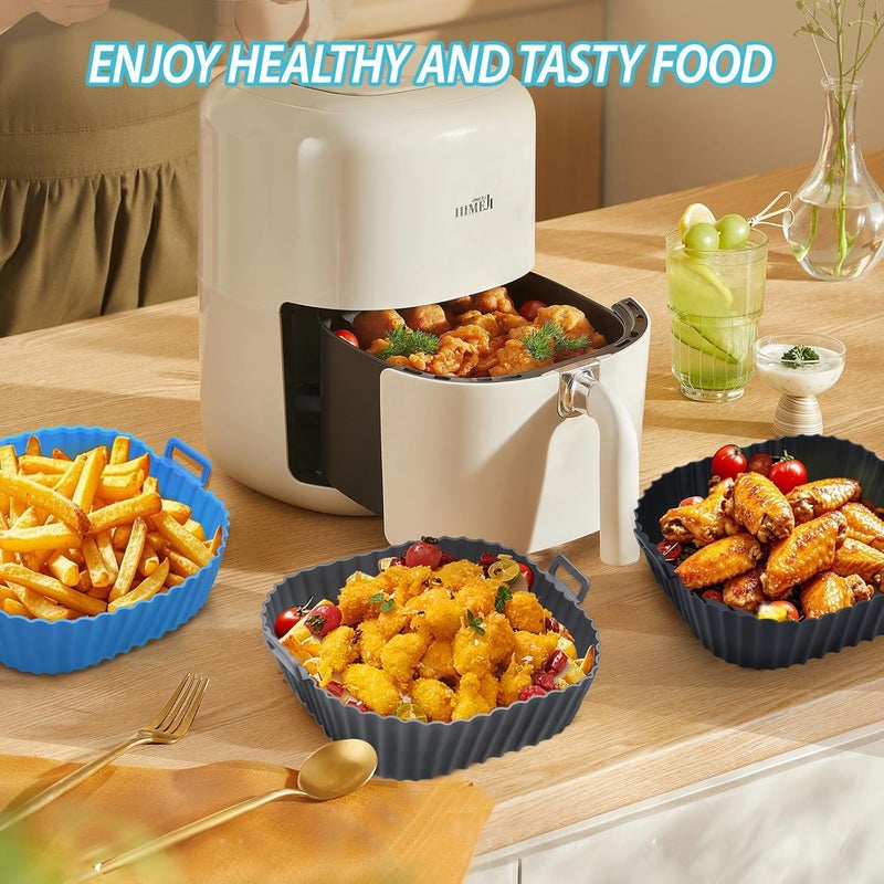 Komzon Silicone Air Fryer Liners Reusable 3 PCS, Airfryer Liners, Silicone Air Fryer Basket Liners Square, Food Grade AirFryer Accessories 4-7 QT, Ktchen Gadgets for Pot Oven Liner Baking Tray Pan - Image 3