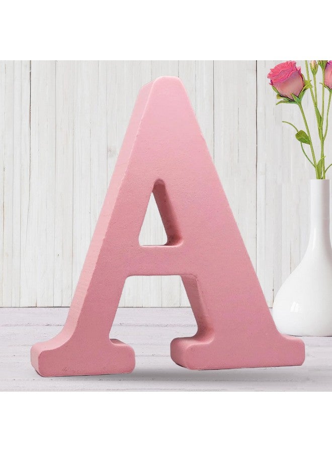 AOCEAN 8 Inch Pink Wood Letters Unfinished Wood Letters for Wall Decor Decorative Standing Letters Slices Sign Board Decoration for Craft Home Party Projects (A) - Image 1