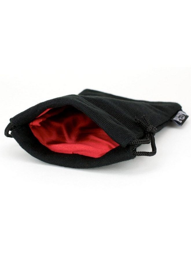 Easy Roller Dice Co. Classic Large Dice Bag 5X8 Inches With Drawstring Closure And Durable Design Holds 100+ Polyhedral Dice (Red Interior)  - Image 1