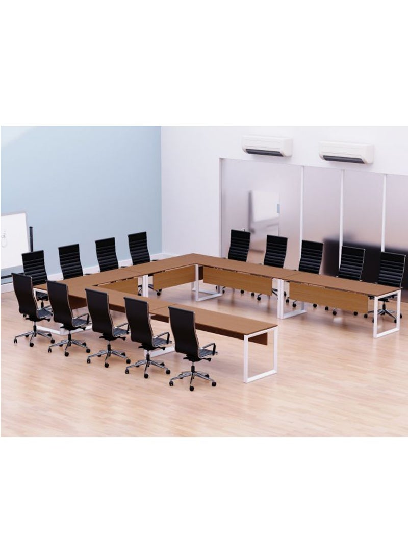 Mahmayi Mahmayi Vorm 136-16 12 Seater Light Walnut U-Shaped Conference-Meeting Table  - Image 1