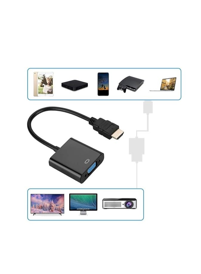 HDMI to VGA Cable, Full Size HD Resolution Economic HDMI to VGA Cable Converter for Old Monitors, Projectors - Image 2