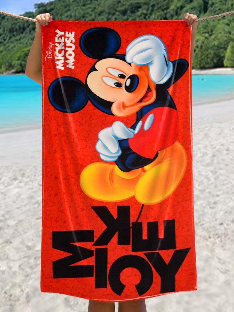 Athom Living Mickey Mouse Kids Cotton Bath Towel,Superhero Themed Soft & Absorbent Towel for Boys & Girls, 60x120cm, 350GSM - Image 1
