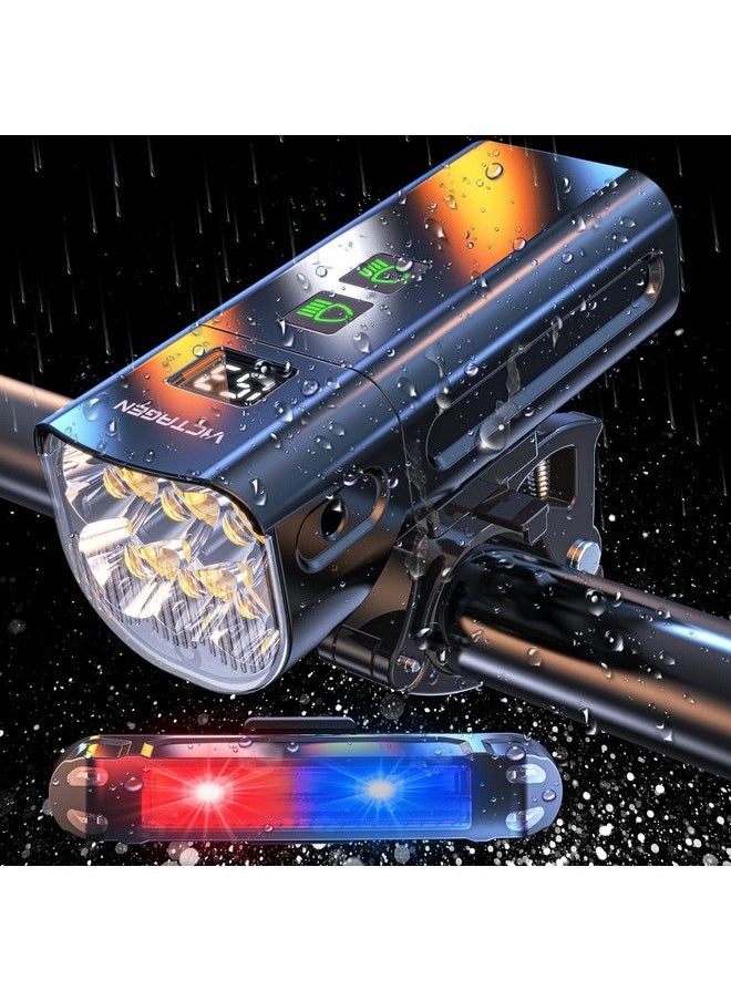 victagen - Bike Light 12000 Lumens Bike Lights For Night Riding 4Cree Led Bike Lights Waterproof Type C Rechargeable Front Bike Headlight And Taillight High & Low Beam Design Power Bank Function - Image 1