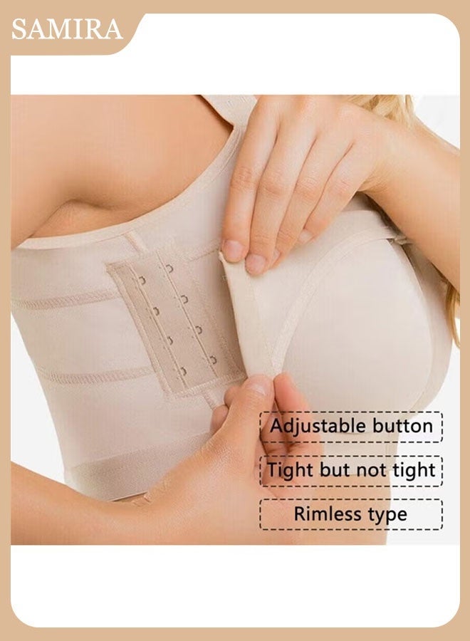 Samira Surgical Compression Bra & Corset for Women Front Closure with Breast & Waist Support  Post Surgery Recovery  Beige（M-XXXL） - Image 5