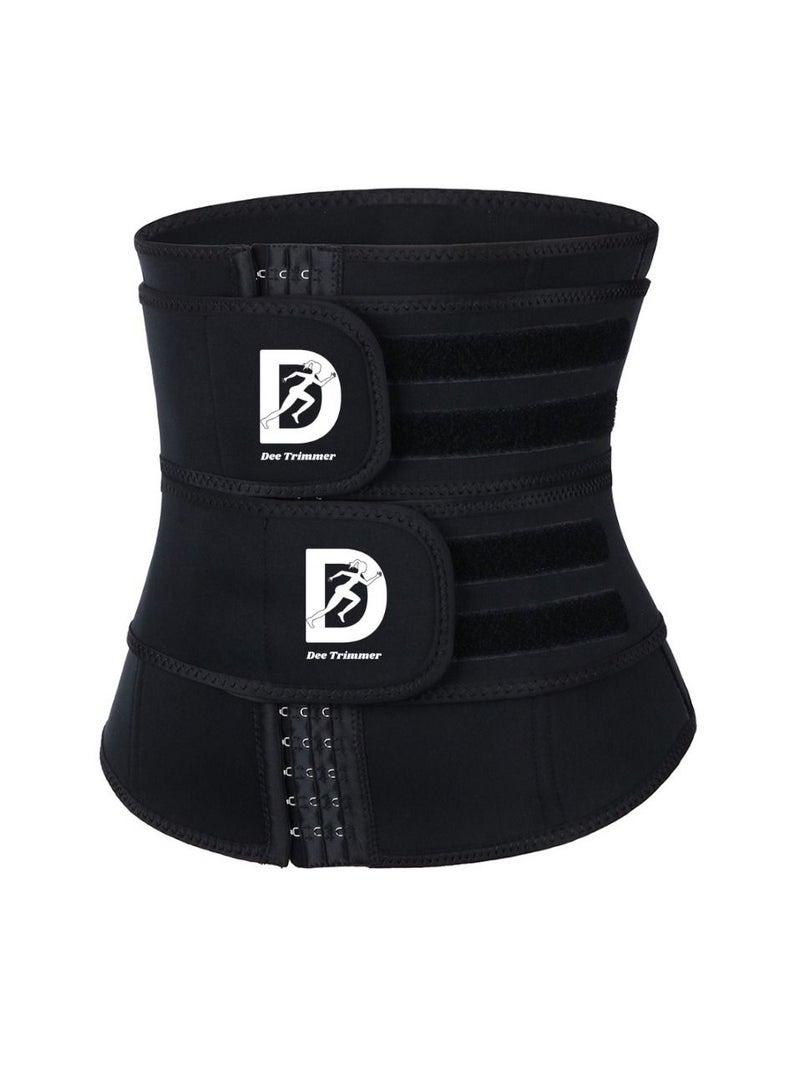 Dee trimmer Double Strap Waist Trainer Sweat Belt for Women | Slimming Body Shaper Tummy Wrap | Stomach & Back Lumbar Support | Sweat-More Sweat Wrap for Belly & Waist Control - Image 1