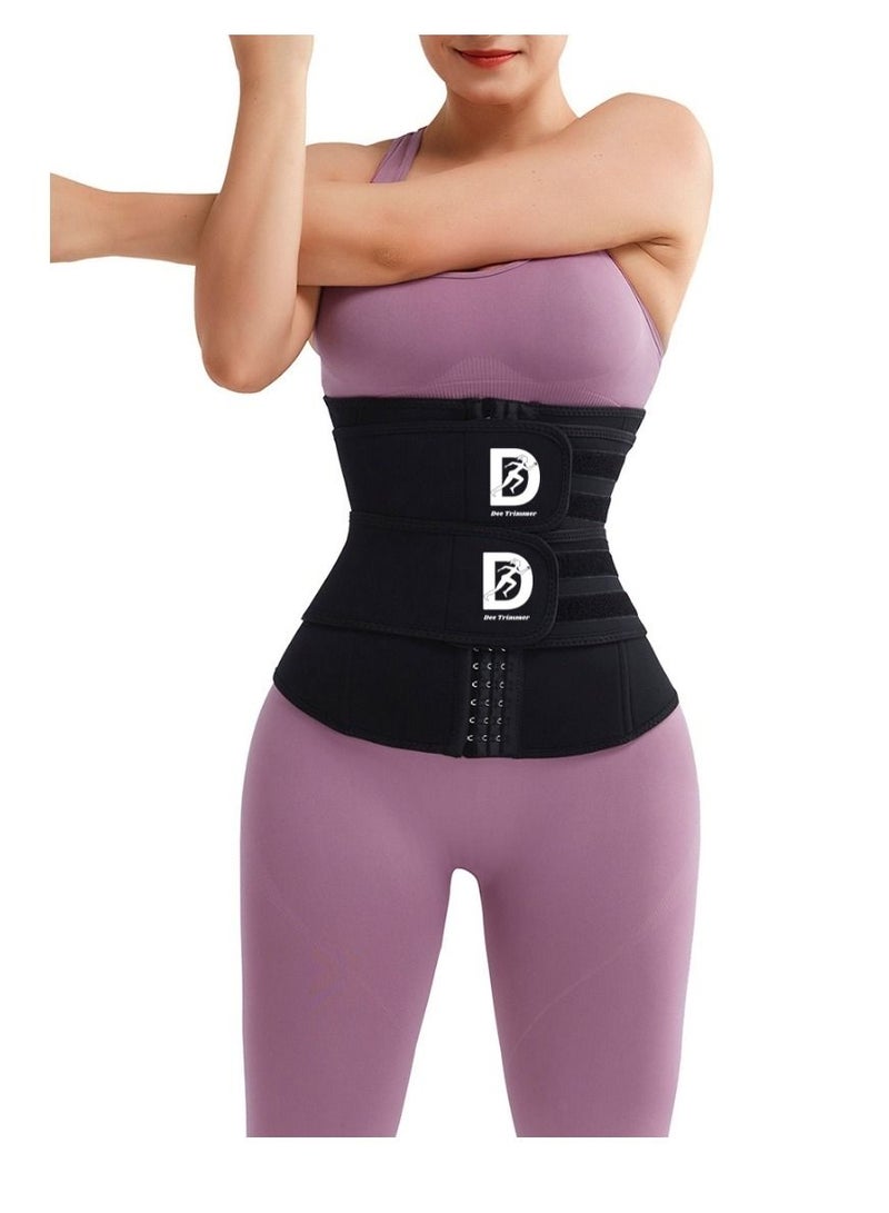Dee trimmer Double Strap Waist Trainer Sweat Belt for Women | Slimming Body Shaper Tummy Wrap | Stomach & Back Lumbar Support | Sweat-More Sweat Wrap for Belly & Waist Control - Image 2