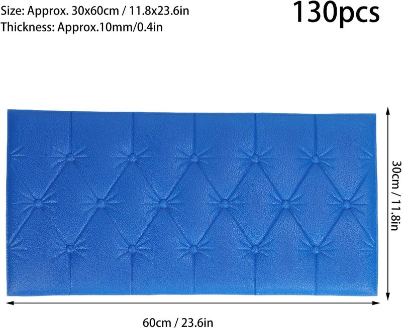 klarako 130pcs Self Adhesive Soft Pack Wall Foam Stickers, 3D Thicken Waterproof Sound Insulation Foamed Soft Package, Removable Wall Panels Decoration For Living Room Bedroom Background Wall(#2) - Image 2