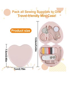 SUNSAR Sewing Kit, 2pcs Mini Sewing Kit for Travel Essentials Portable DIY Emergency Sewing Repair Supplies Heart Shaped Sewing Storage Case with Needles Buttons Wire Pins Thread Scissors  - Image 5