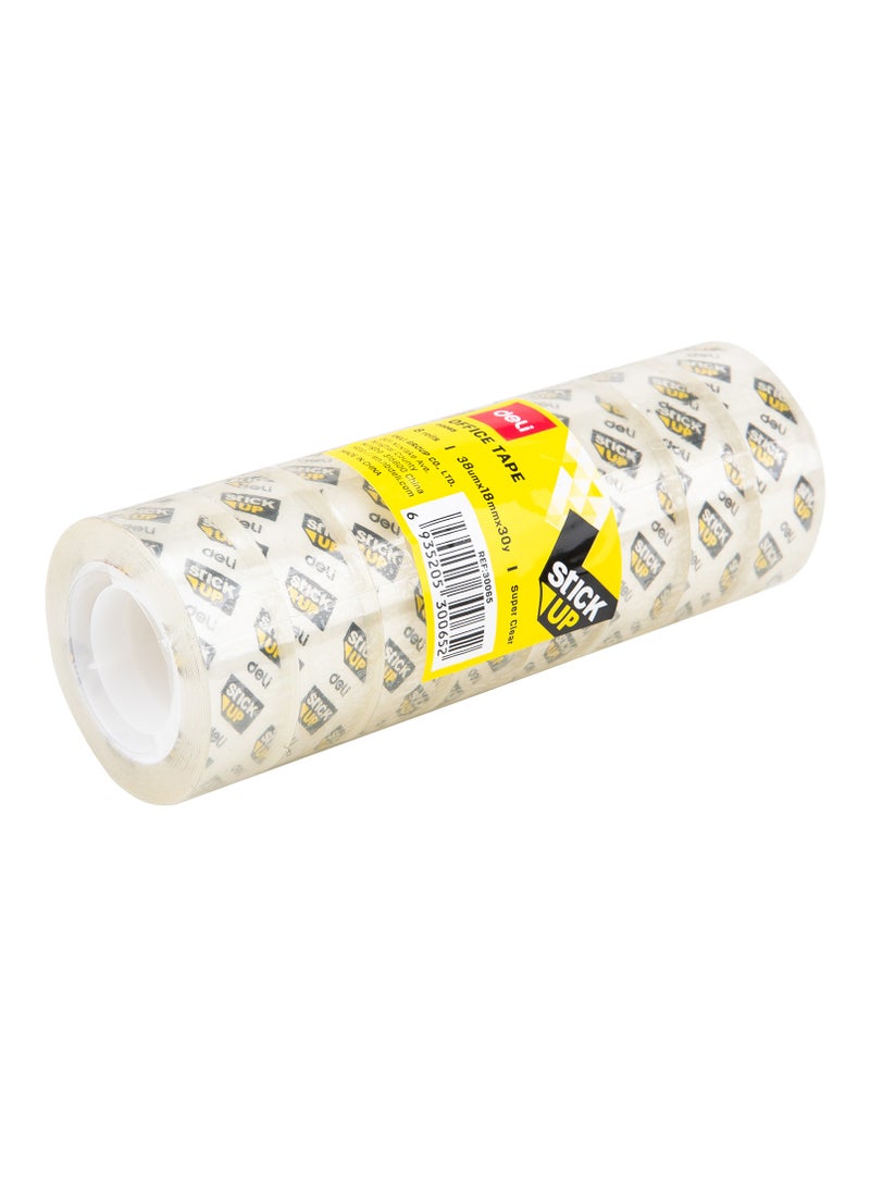 Deli Transparent Stationery Tape - 18mm x 30Y x 38um, 8 Rolls/Tube, E30065 - Image 3