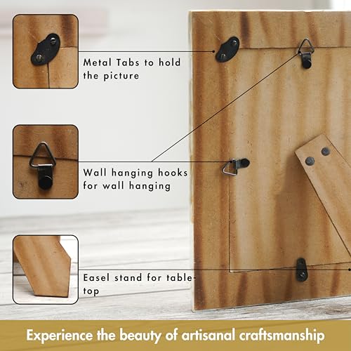 BEHOMA Wood Elegant Mother Of Pearl Handcrafted Rectangular Photo Frame Tabletop | Wooden Picture Frame | Best Gift For Home Decor, Birthday, Anniversary, Valentine'S Day (Off White, 6X8 Inches) - Image 4
