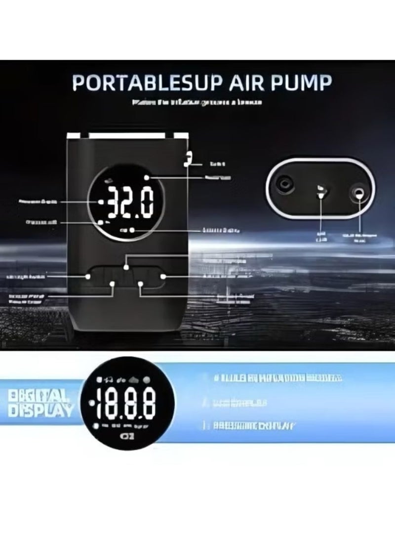 Denx Digital Car Tire Inflator Smart Wireless Electric Mini Air Compressor Digital Tire Pressure Detector for Bikes Cars | 150 PSI | 70W  - Image 3