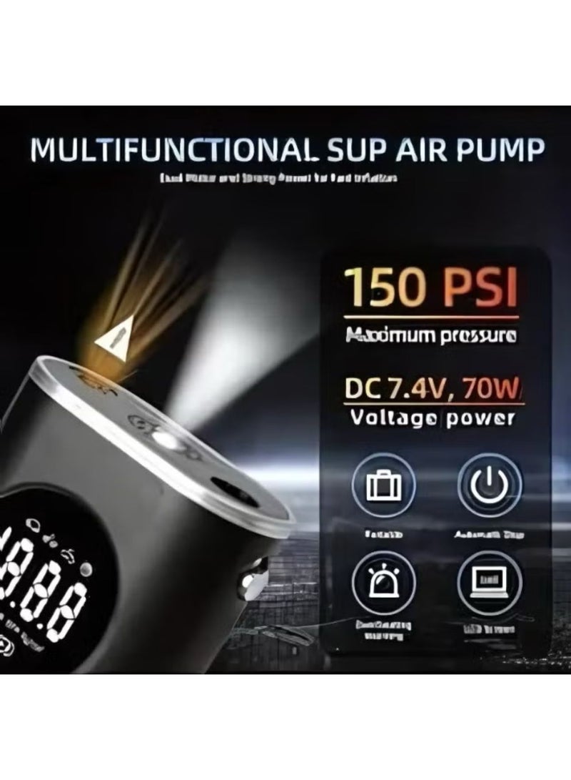 Denx Digital Car Tire Inflator Smart Wireless Electric Mini Air Compressor Digital Tire Pressure Detector for Bikes Cars | 150 PSI | 70W  - Image 2
