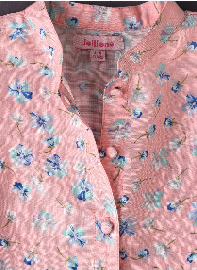 Jelliene - Sunshine Twirls: Girls' Floral Jumpsuit Playful Fun & Easy Style - Image 1