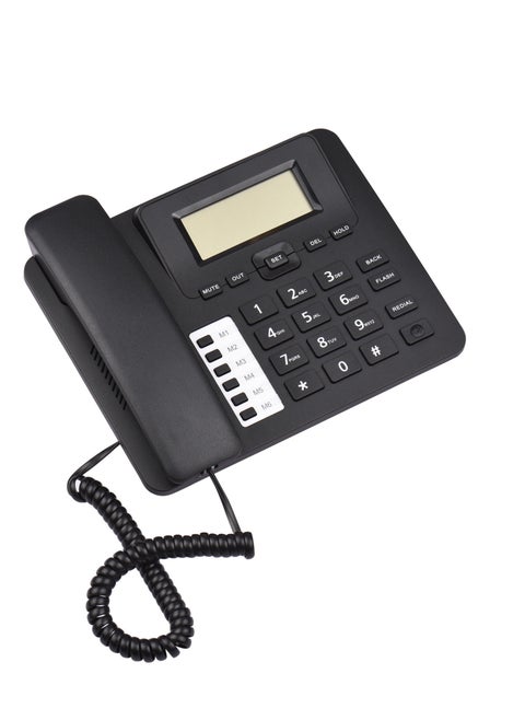 Black Corded Phone Desk Landline Phone Telephone DTMF/FSK Dual System Support Hands-Free/Redial/Flash/Speed Dial/Ring Volume Control Built-in IC Chip High Quality Sound Real-time Date