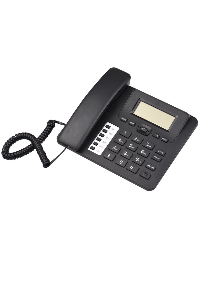 Generic - Black Corded Phone Desk Landline Phone Telephone DTMF/FSK Dual System Support Hands-Free/Redial/Flash/Speed Dial/Ring Volume Control Built-in IC Chip High Quality Sound Real-time Date - Image 1