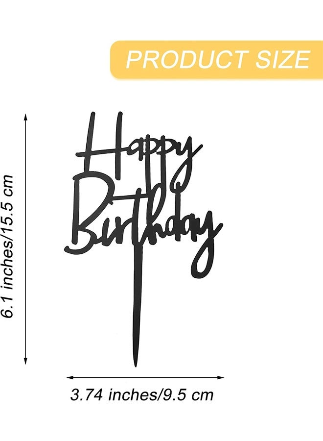 Quantum 12 PCS Happy Birthday Cake Decoration, Acrylic Happy Birthday Cake Topper, Happy Birthday Cake Decorations Cake Stick Decor for Celebrating Birthday Anniversary Party - Image 2