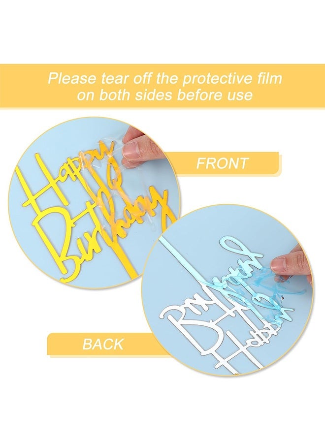 Quantum 12 PCS Happy Birthday Cake Decoration, Acrylic Happy Birthday Cake Topper, Happy Birthday Cake Decorations Cake Stick Decor for Celebrating Birthday Anniversary Party - Image 3