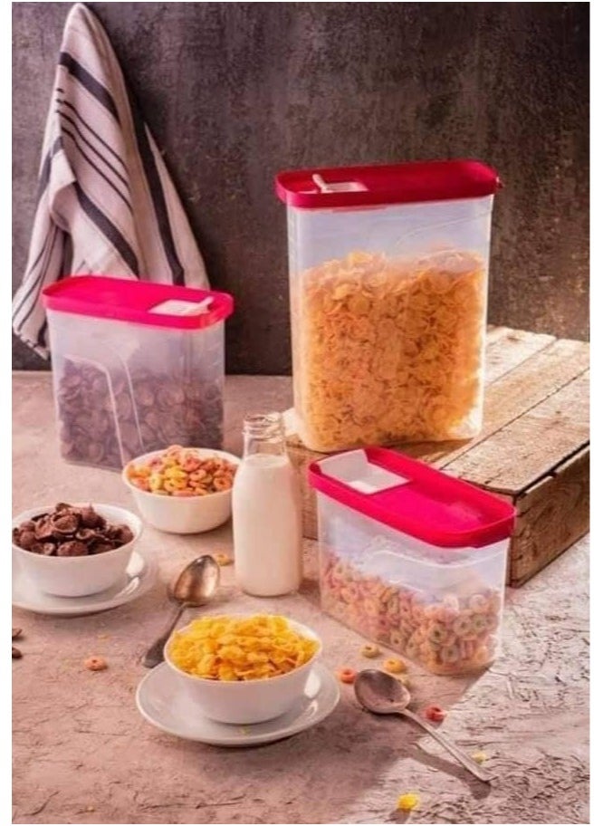 EVO Dry Food Storage Container (3 Pieces 2.75-1.50 - 1.25 L) Multicolour pp5  - Image 1