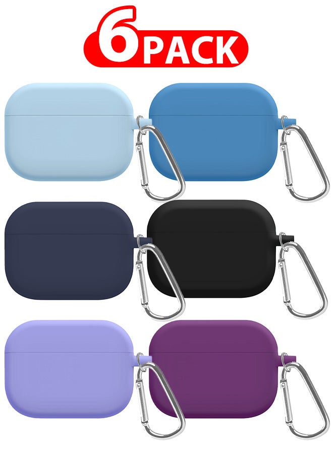 CATANES 6 Pack Shockproof Case For Airpod Pro Silicone Protective Case Shockproof Case Ultra Slim Cover with Keychain Carabiner Multicolour - Image 1