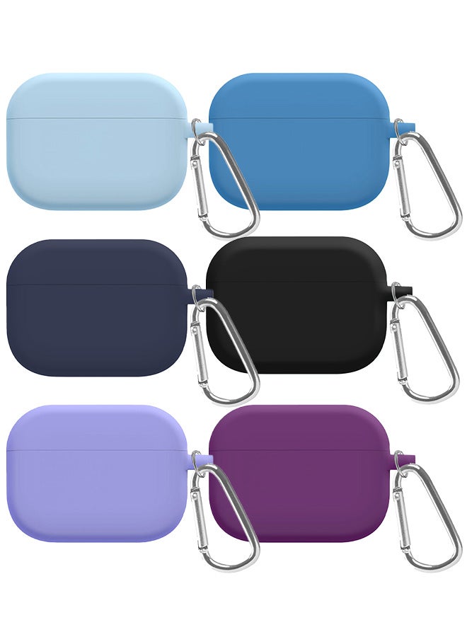CATANES 6 Pack Shockproof Case For Airpod Pro Silicone Protective Case Shockproof Case Ultra Slim Cover with Keychain Carabiner Multicolour - Image 2