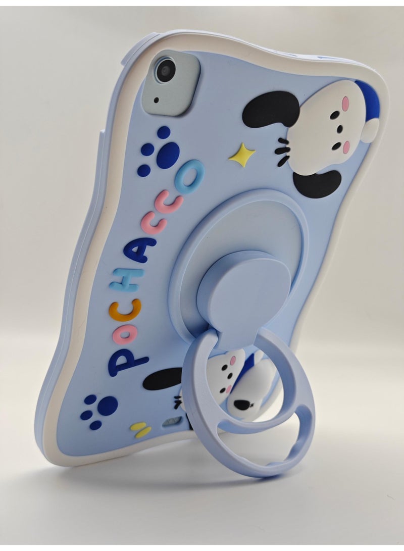 Pochacco iPAD Case for iPad 10.2 inch 7th 8th 9th generation(2019/2020/2021) with 360°Rotatable Hand Strap/Stand, iPad Silicone Cover for Kids - Image 4
