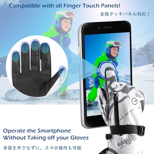 TRIWONDER Kids Snow Gloves, Boys Girls Winter Ski Gloves for Cold Weather, Touch Screen Sports Mittens for Outdoor Skiing Snowboarding (Blue, S) - Image 4