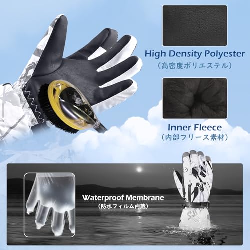 TRIWONDER Kids Snow Gloves, Boys Girls Winter Ski Gloves for Cold Weather, Touch Screen Sports Mittens for Outdoor Skiing Snowboarding (Blue, S) - Image 3