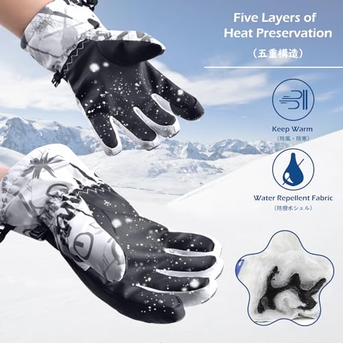 TRIWONDER Kids Snow Gloves, Boys Girls Winter Ski Gloves for Cold Weather, Touch Screen Sports Mittens for Outdoor Skiing Snowboarding (Blue, S) - Image 5