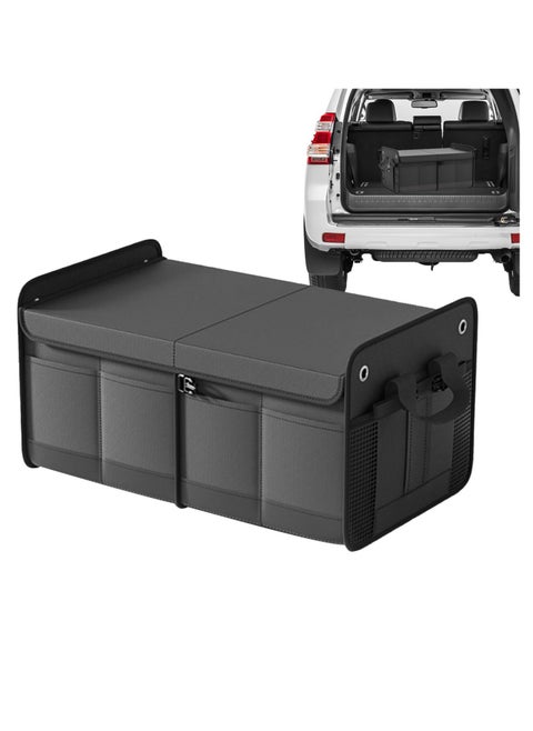 Large Car Boot Organiser, Collapsible Non-Slip Bottom Adjustable Heavy Duty Trunk Organizer with 60L Large Capacity, Storage Trunk for Any Car, SUV, Truck, Car Organizers