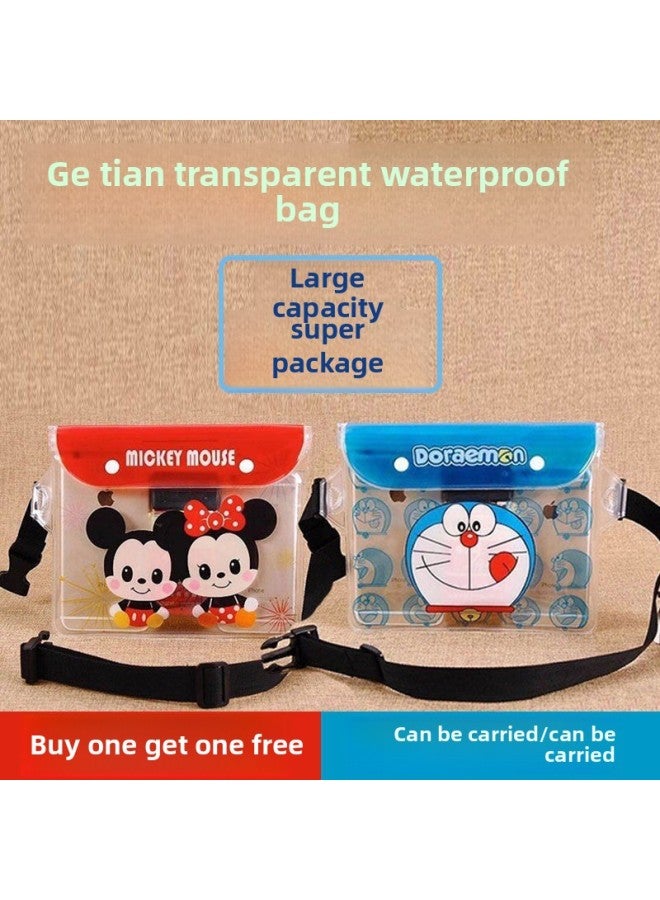 Cartoon Waterproof Bag Drifting Fully Closed Waterproof Mobile Phone Bag Crossbody Waterproof Bag Mobile Phone Transparent Waterproof Bag Diving-Color:Great Value Special Offer/xiong Ben Bear] Buy One Get One Free 2 Large Size