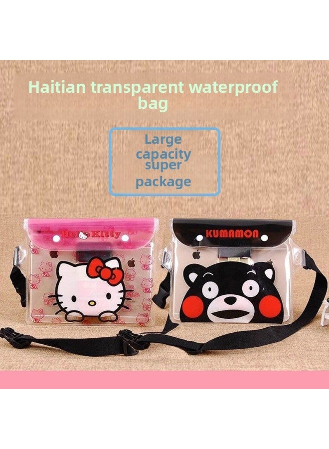 Cartoon Waterproof Bag Drifting Fully Closed Waterproof Mobile Phone Bag Crossbody Waterproof Bag Mobile Phone Transparent Waterproof Bag Diving-Color:Great Value Special Offer/xiong Ben Bear] Buy One Get One Free 2 Large Size