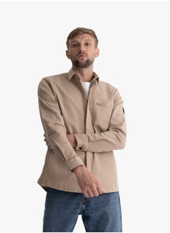 Jacket Gabardine Stylish Men's Beige