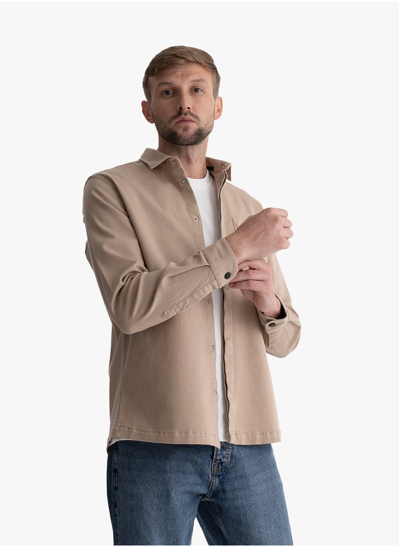 clever - Jacket Gabardine Stylish Men's Beige - Image 1