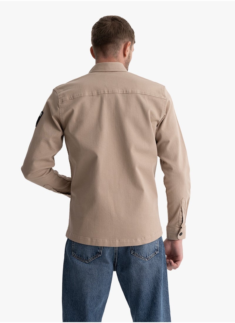 clever - Jacket Gabardine Stylish Men's Beige - Image 1